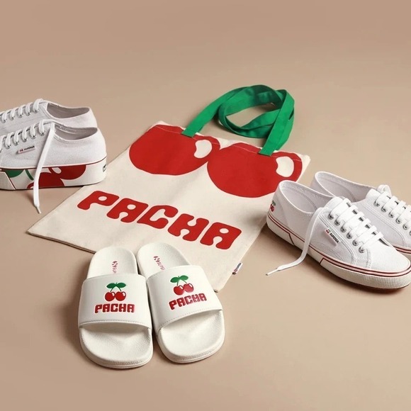 Superga x Pacha Ibiza Cherry Shopper Tote Bag Red Canvas Limited Edition Merch - Picture 2 of 11